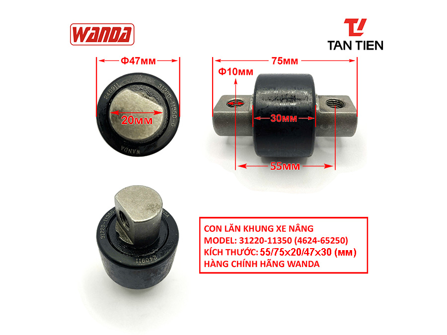 Con lăn khung xe nâng Nichiyu 31220-11350 (4624-65250) 8 31220-11350 Wanda