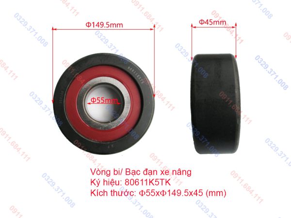 Bạc Đạn Khung Nâng 55x149.5x45