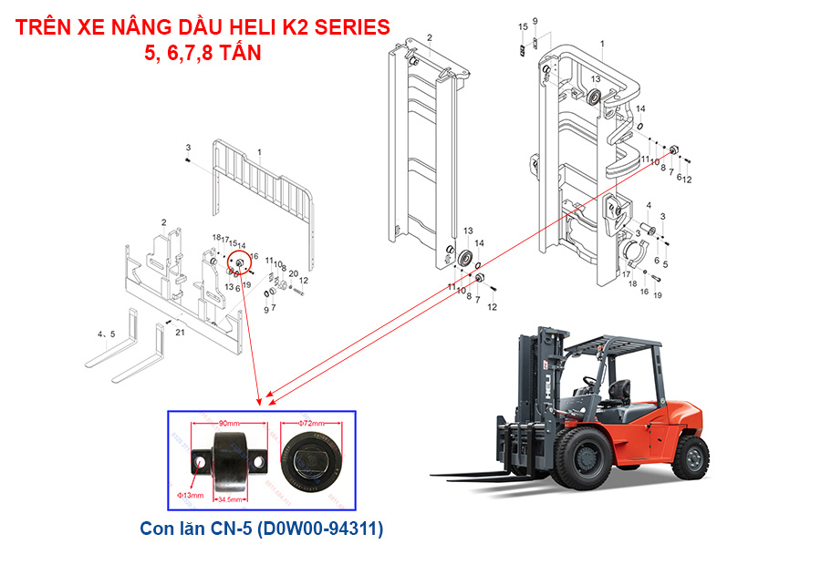 Con Lăn Xe Nâng CN-5 D0W00-94311