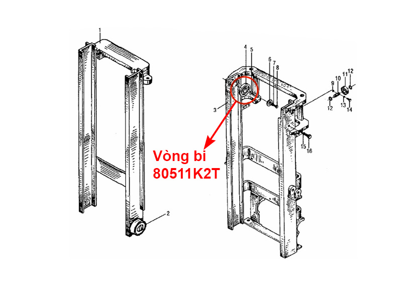 Vị Trí Vòng Bi 80511K2T