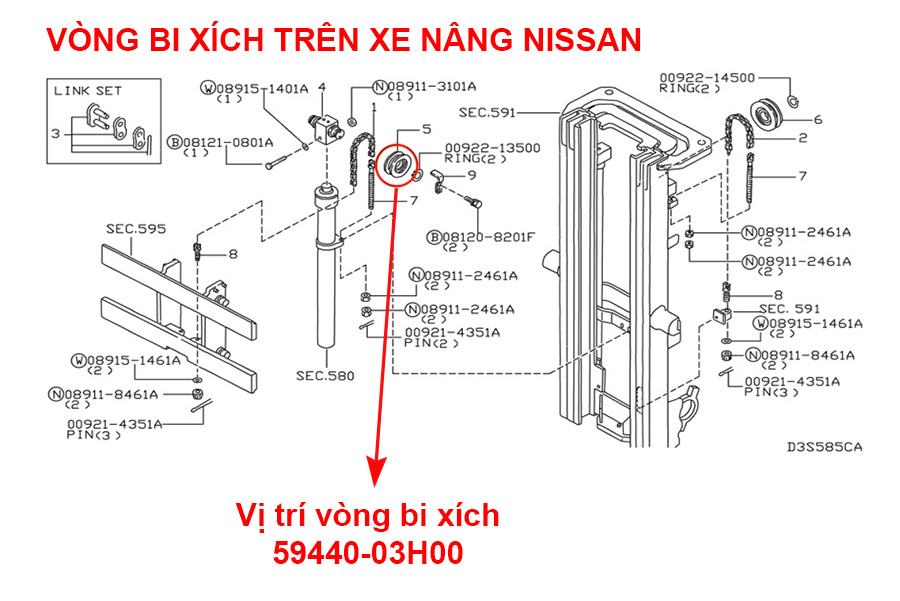 Vòng Bi Xích Xe Nâng Nissan 59440-03H00