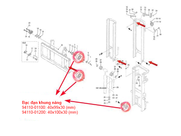 Bạc Đạn Khung Xe Nâng Mitsubishi