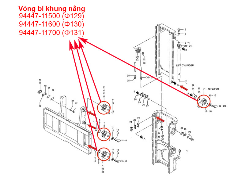 Vòng Bi Xe Nâng Mitsubishi 4-4.5 Tấn