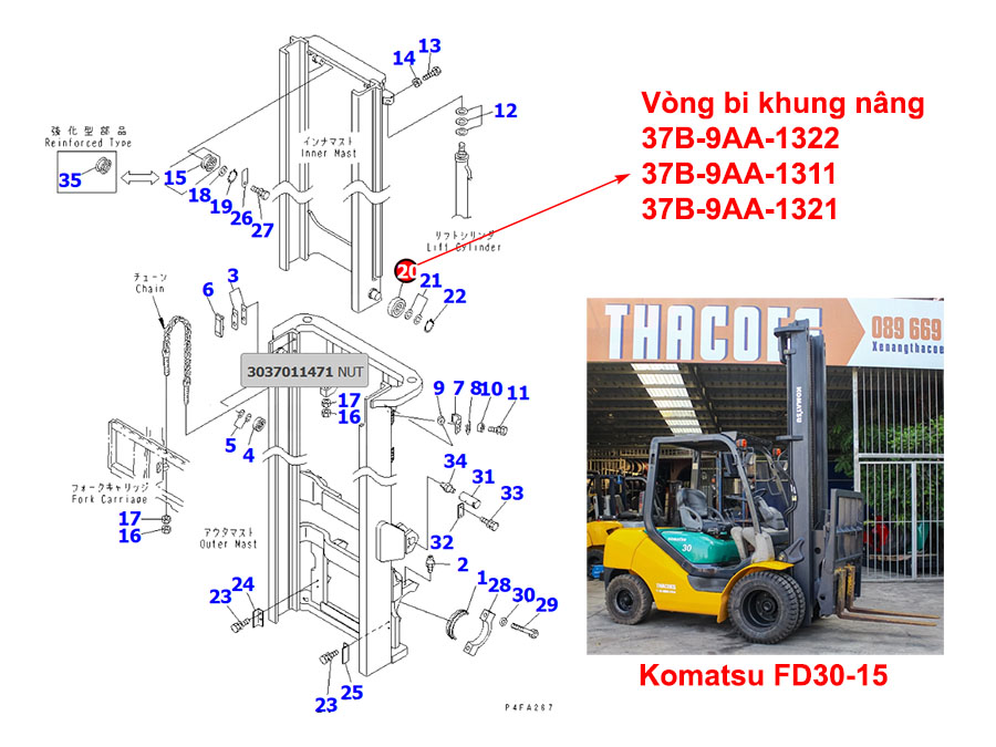  37B-9AA-1322 Komatsu FD30-15