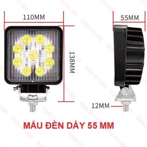 Đèn Pha Xe Nâng 9 Led Dày 55mm