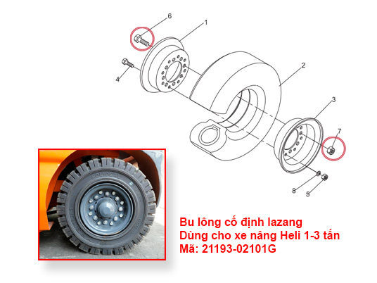 Bu Lông Lazang Xe Nâng Heli 21193-02101G