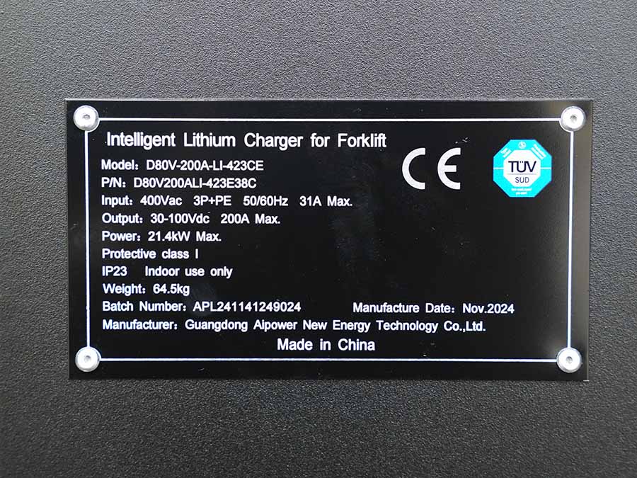Thông Số Sạc Xe Nâng 80V 200A