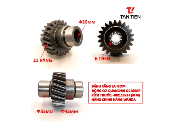 Bánh Răng Lai Bơm Động Cơ Quanchai QC490