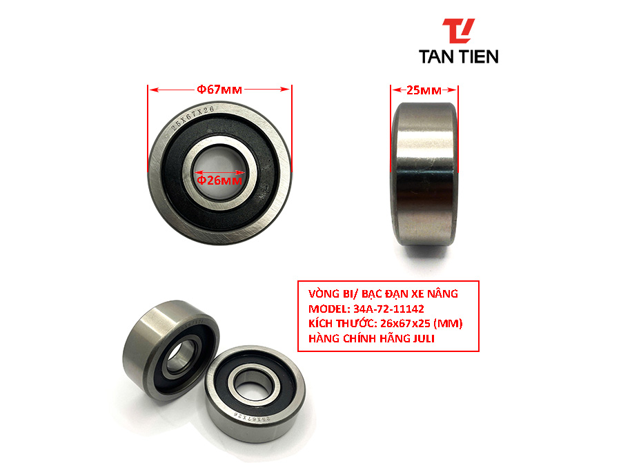 Bạc đạn xe nâng 34A-72-11142 Bạc đạn xe nâng 34A-72-11142