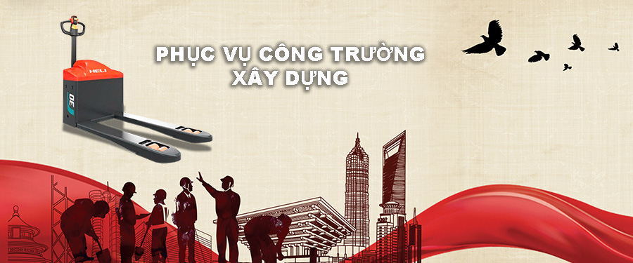 Xe nâng tay điện 3 bánh chạy đia hình, bánh cao su 6 Xe Nâng Tay Điện Chạy Địa Hình