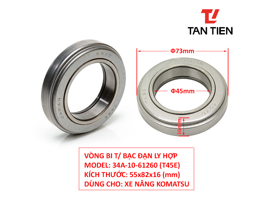 Bạc đạn Ly Hợp Xe Nâng 34A-10-61260 Bạc đạn Ly Hợp Xe Nâng 34A-10-61260