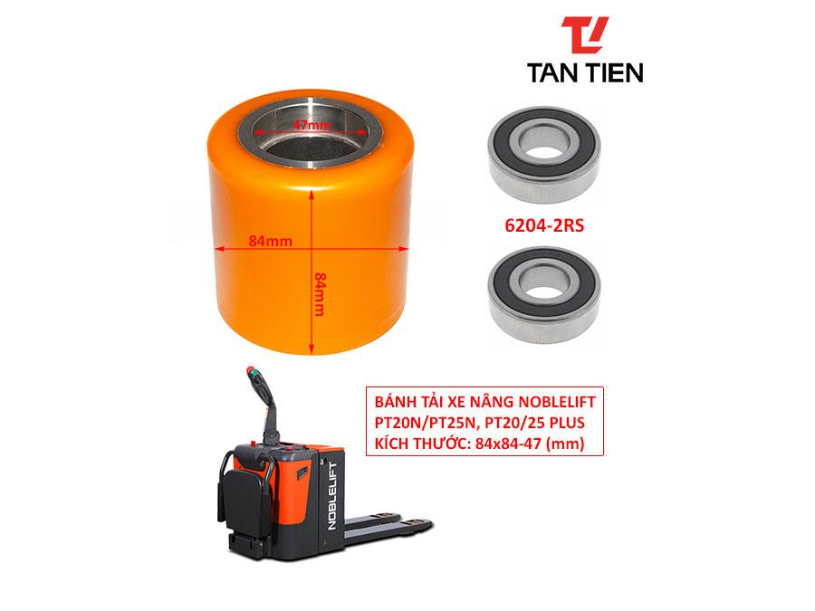 Bánh Pu Xe Nâng Noblelift 84x84 (mm) Bánh Pu Xe Nâng Noblelift 84x84 (mm)