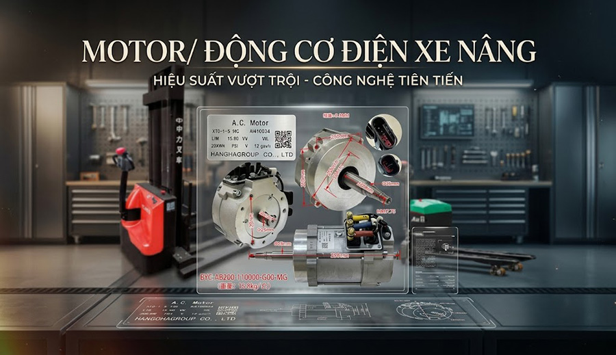 Xe nâng dầu 3.5 tấn H3 series 31 Motor động cơ điện xe nâng