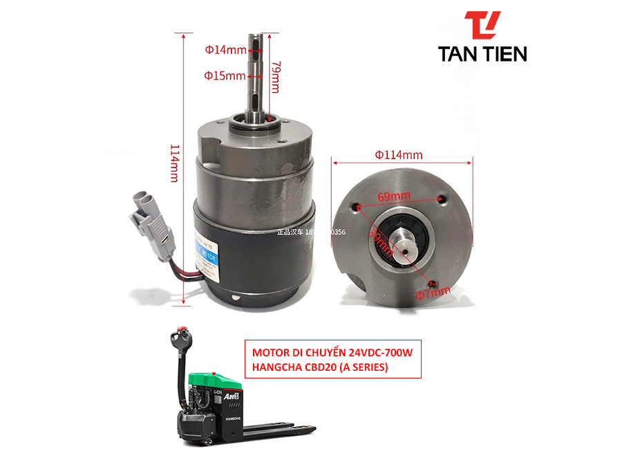 Motor xe nâng Hangcha 24V-700W Motor xe nâng Hangcha 24V-700W